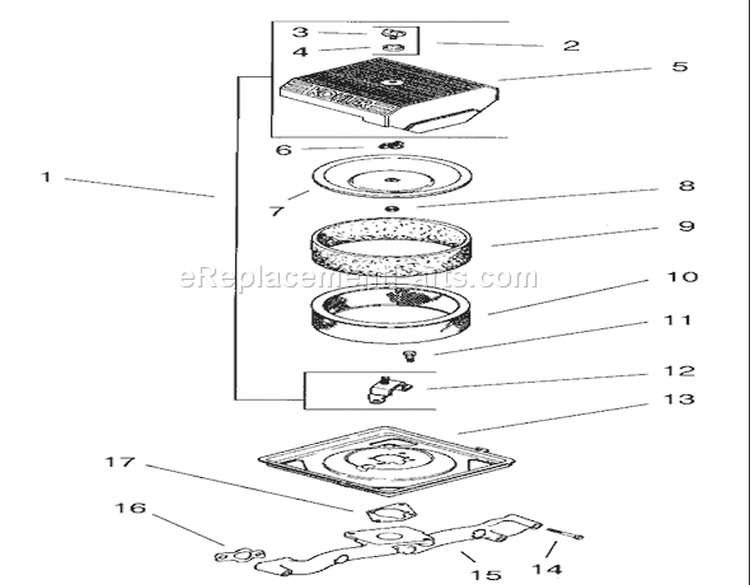 Air Intake / Filtration Assembly Diagram and Parts List for 73561 250000001-250999999 - 2005 Toro Lawn Tractor