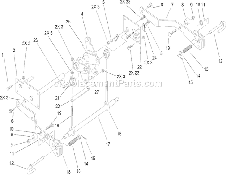 Hydro Lift Lower Assembly Diagram and Parts List for 73561 250000001-250999999 - 2005 Toro Lawn Tractor