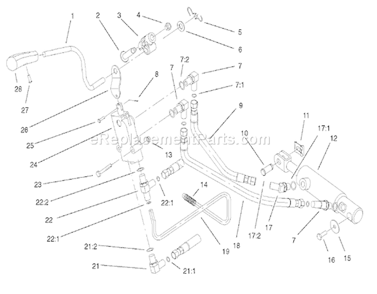 Hydro Lift Upper Assembly Diagram and Parts List for 73561 250000001-250999999 - 2005 Toro Lawn Tractor