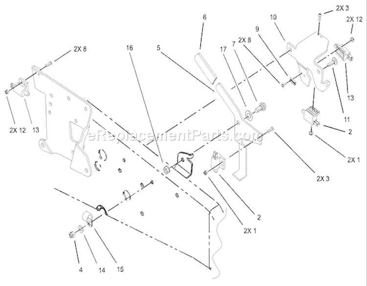 Parking Brake Upper Assembly Diagram and Parts List for 73542 230000001-230999999 - 2003 Toro Lawn Tractor