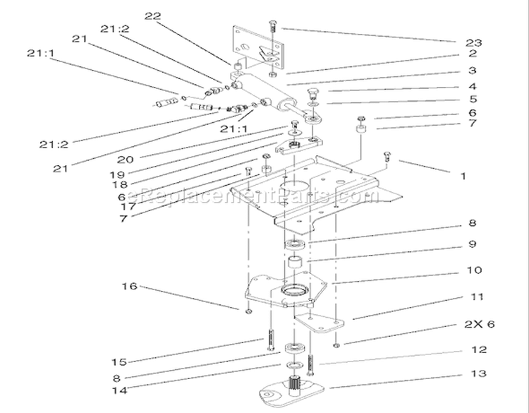 Power Steering Lower Assembly Diagram and Parts List for 73561 250000001-250999999 - 2005 Toro Lawn Tractor