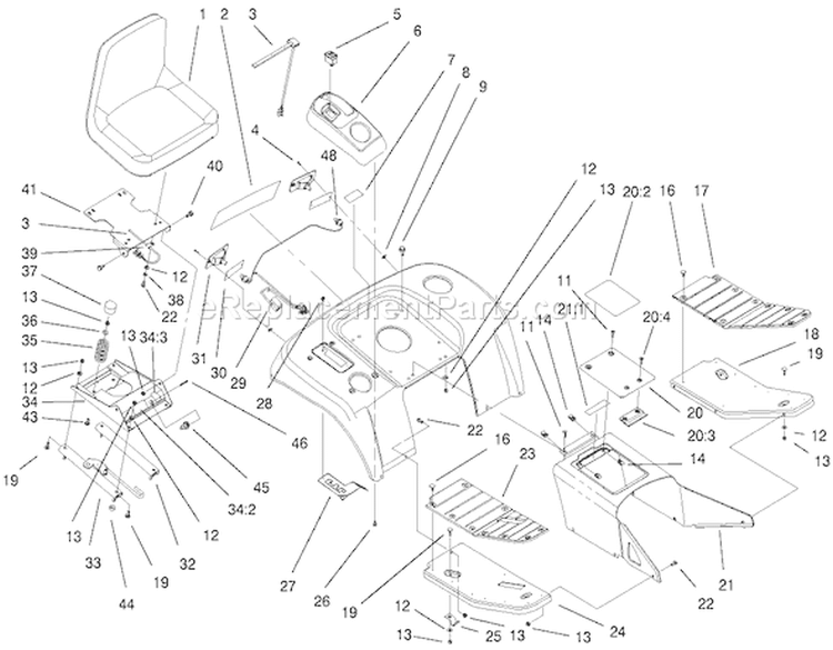 Page I Diagram and Parts List for 73471 200000001-200999999 - 2000 Toro Lawn Tractor