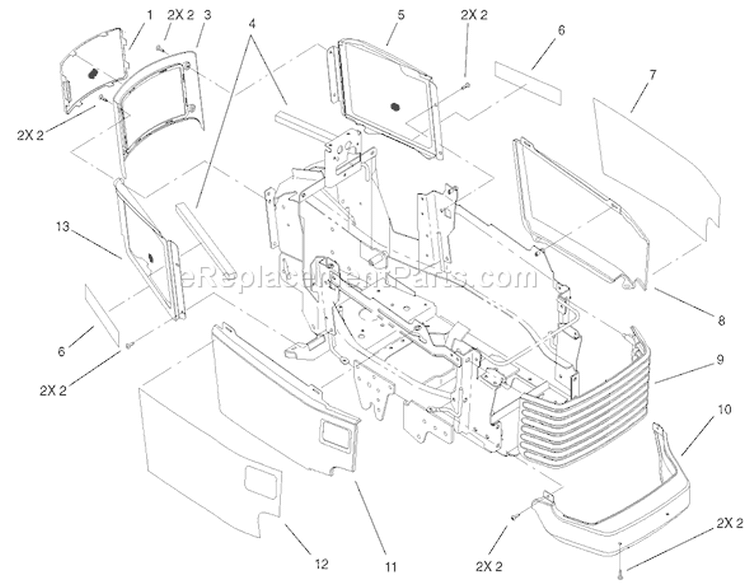 Page K Diagram and Parts List for 73471 210000001-210999999 - 2001 Toro Lawn Tractor