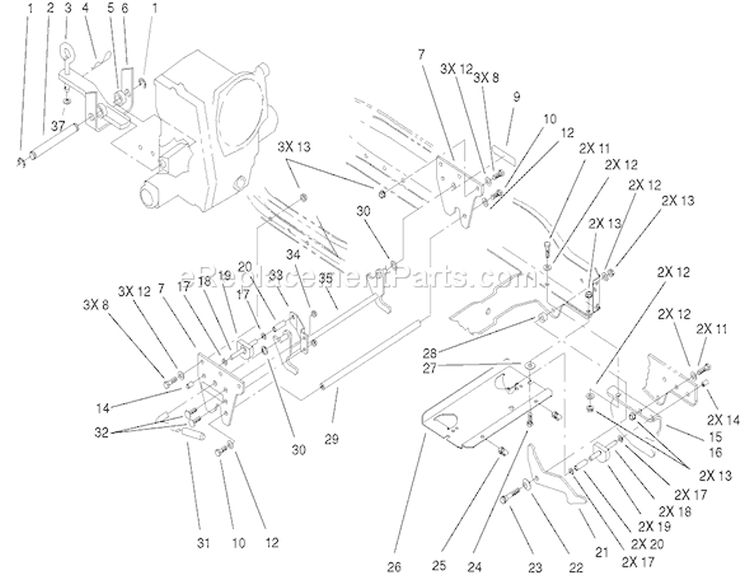 Page B Diagram and Parts List for 73471 210000001-210999999 - 2001 Toro Lawn Tractor