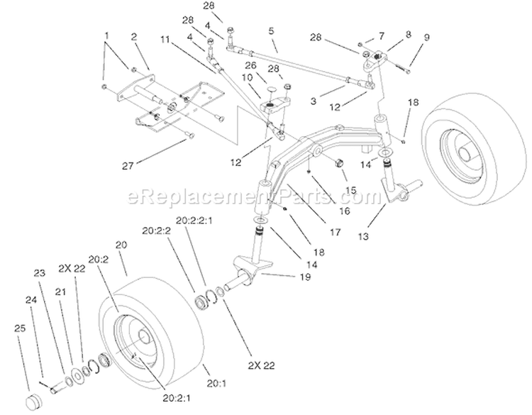 Page AW Diagram and Parts List for 73471 210000001-210999999 - 2001 Toro Lawn Tractor