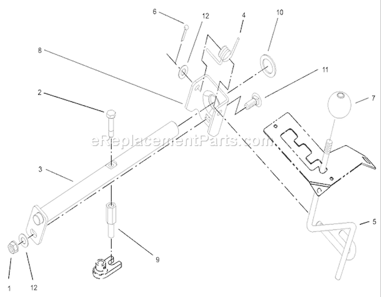 Hi-Lo Shift Assembly Diagram and Parts List for 73570 230000001-230999999 - 2003 Toro Lawn Tractor