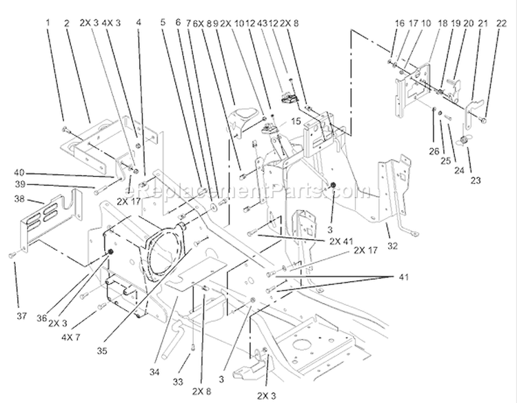 Steering Tower and Fuel Tank Diagram and Parts List for 73570 230000001-230999999 - 2003 Toro Lawn Tractor