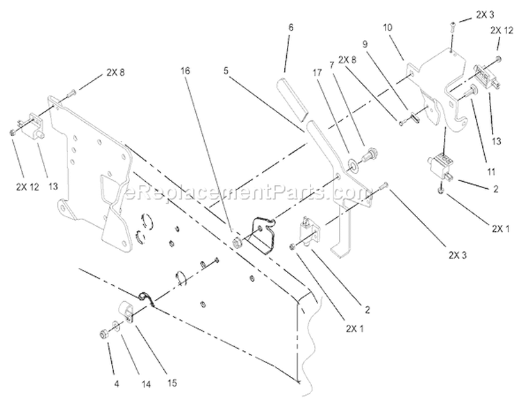 Upper Parking Brake Assembly Diagram and Parts List for 73570 230000001-230999999 - 2003 Toro Lawn Tractor