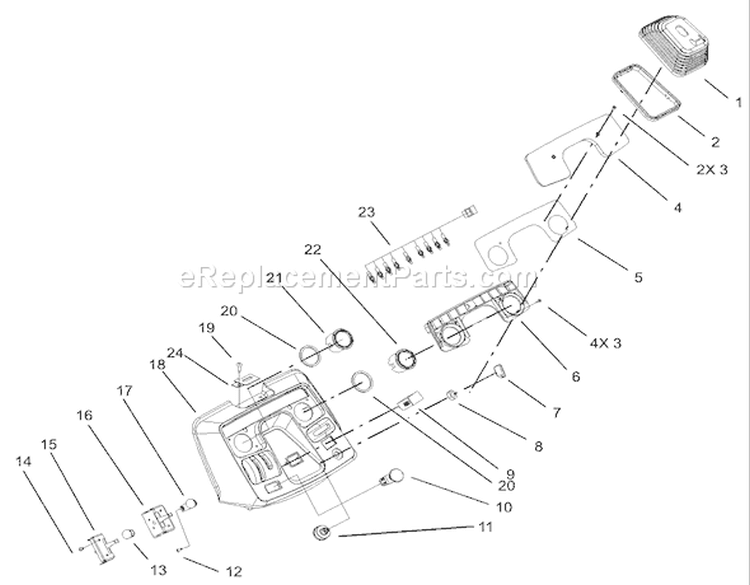 Dash Assembly Diagram and Parts List for 73570 230000001-230999999 - 2003 Toro Lawn Tractor