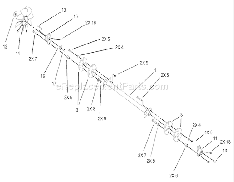Drive Shaft Assembly Diagram and Parts List for 73570 230000001-230999999 - 2003 Toro Lawn Tractor