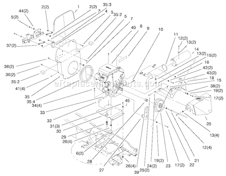 Page A Diagram and Parts List for 73542 9900001-9999999 - 1999 Toro Lawn Tractor
