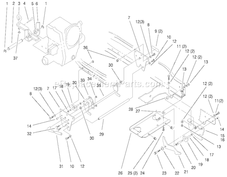 Page B Diagram and Parts List for 73542 9900001-9999999 - 1999 Toro Lawn Tractor