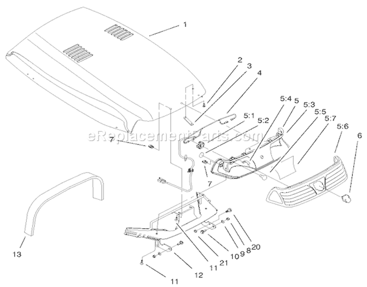 Page X Diagram and Parts List for 73542 9900001-9999999 - 1999 Toro Lawn Tractor