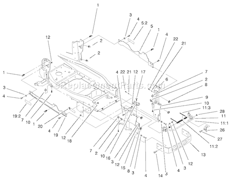 Page C Diagram and Parts List for 73542 9900001-9999999 - 1999 Toro Lawn Tractor