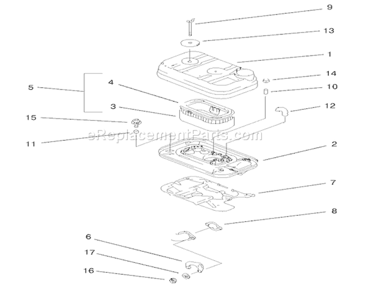 Air Filter / Muffler Assembly Diagram and Parts List for 73547 200000242-200999999 - 2000 Toro Lawn Tractor