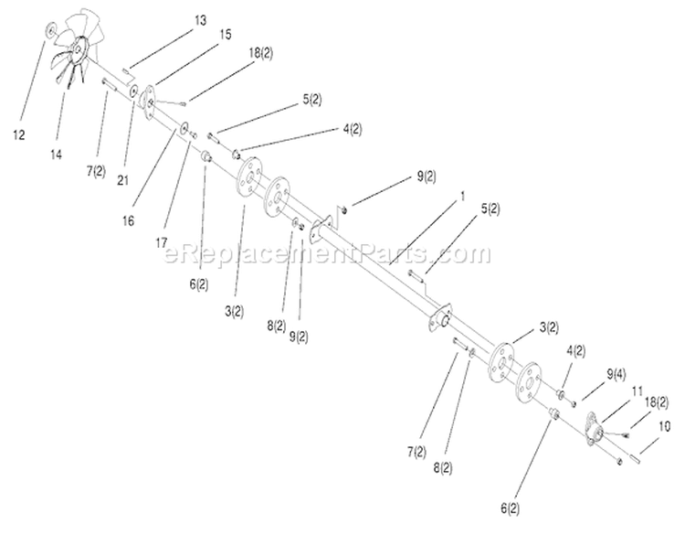 Drive Shaft Assembly Diagram and Parts List for 73547 200000242-200999999 - 2000 Toro Lawn Tractor