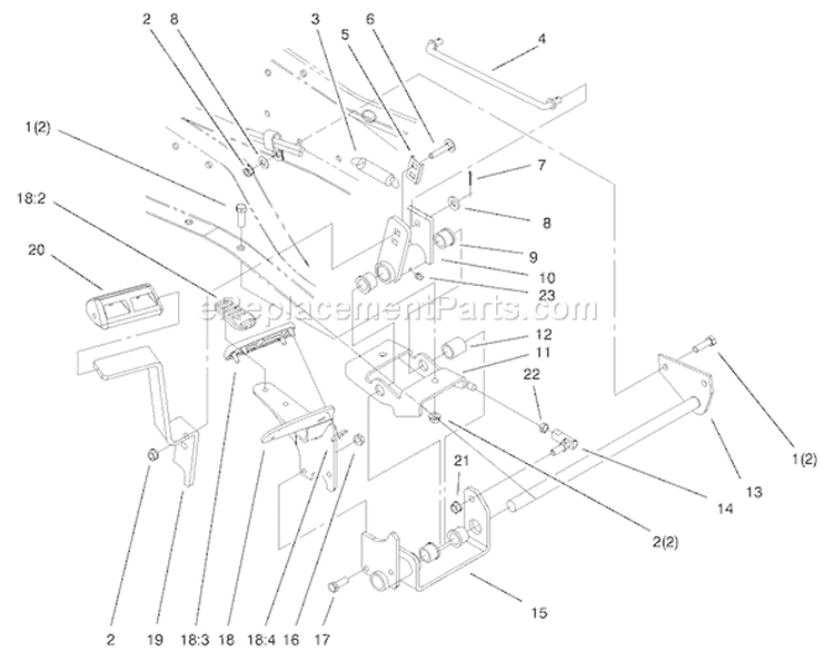 Hydro Controls Assembly Diagram and Parts List for 73547 200000242-200999999 - 2000 Toro Lawn Tractor