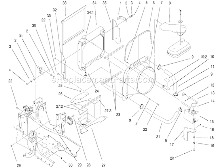 Page X Diagram and Parts List for 73547 200000242-200999999 - 2000 Toro Lawn Tractor