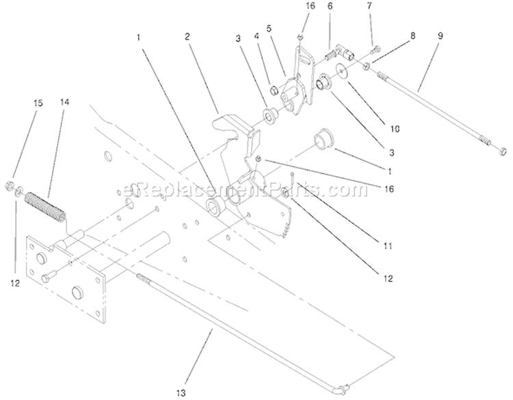 Lower Parking Brake Assembly Diagram and Parts List for 73547 200000242-200999999 - 2000 Toro Lawn Tractor