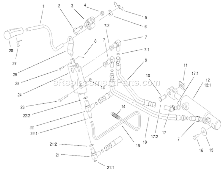 Upper Hydro Lift Assembly Diagram and Parts List for 73547 200000242-200999999 - 2000 Toro Lawn Tractor