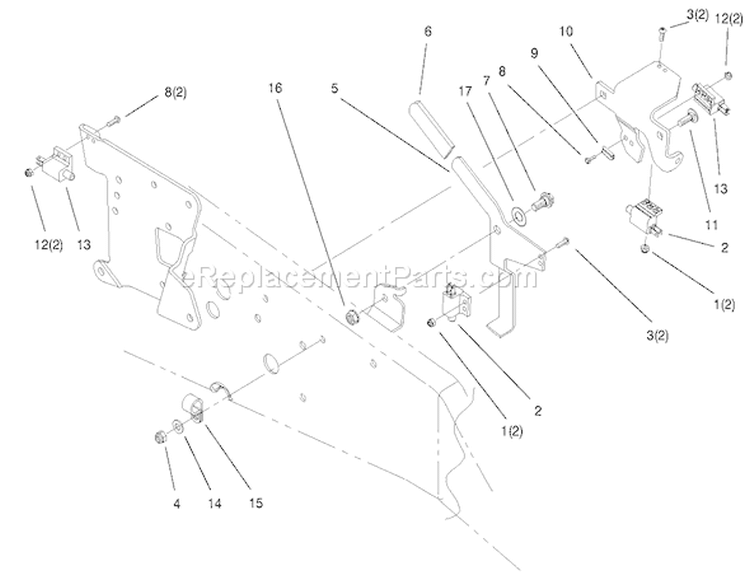 Upper Parking Brake Assembly Diagram and Parts List for 73547 200000242-200999999 - 2000 Toro Lawn Tractor