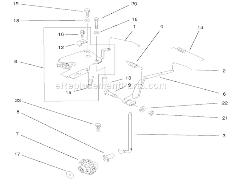 Control Assembly Diagram and Parts List for 73547 200000242-200999999 - 2000 Toro Lawn Tractor