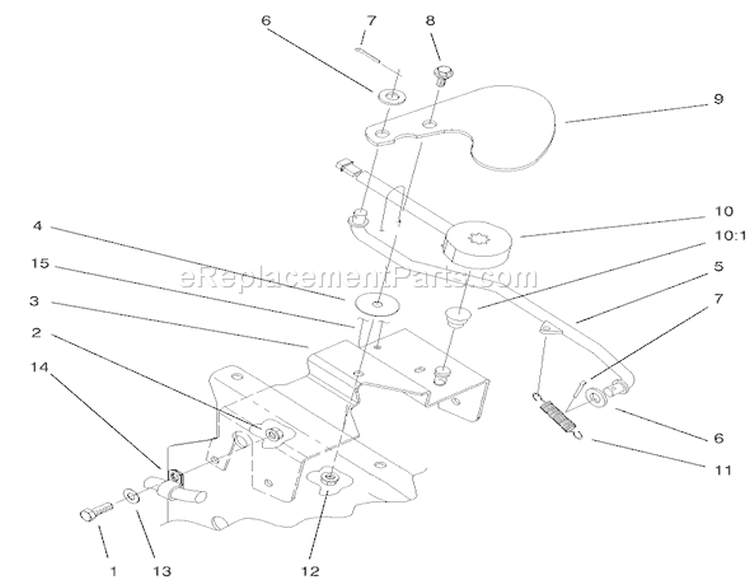 Cruise Control Assembly Diagram and Parts List for 73547 200000242-200999999 - 2000 Toro Lawn Tractor