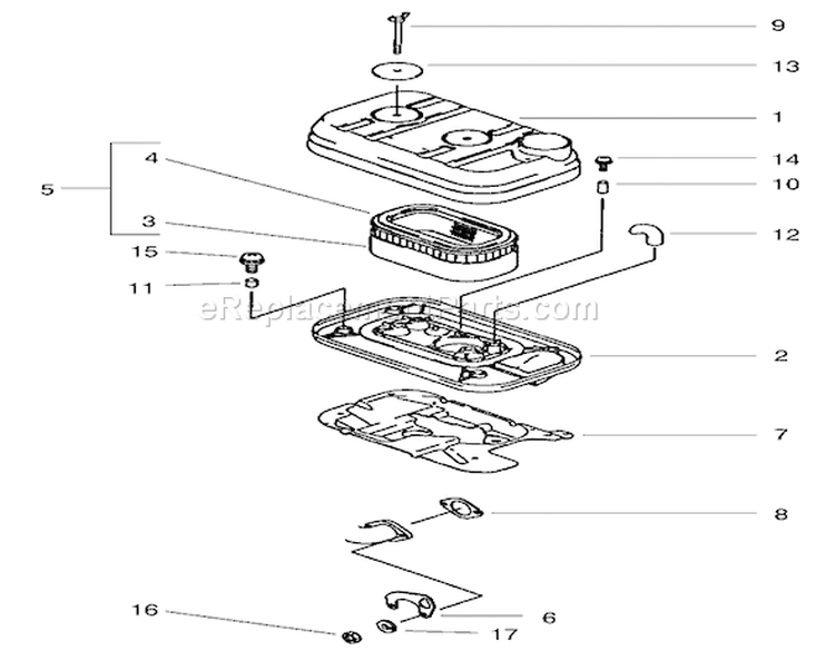 Air Cleaner Assembly Diagram and Parts List for 73580 210000001-210999999 - 2001 Toro Lawn Tractor