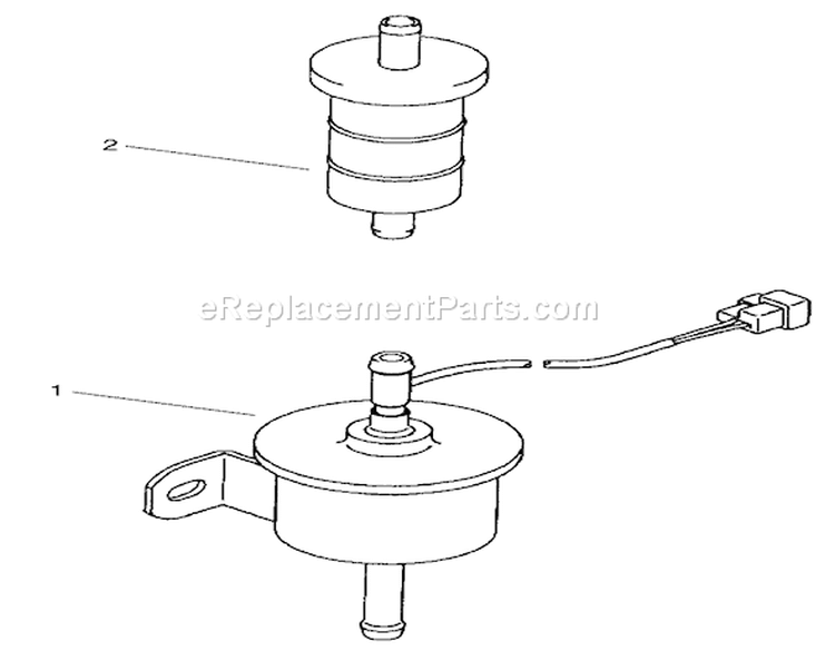 Fuel Pump & Filter Assembly Diagram and Parts List for 73580 210000001-210999999 - 2001 Toro Lawn Tractor