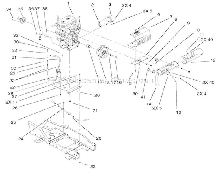 Liquid Cooled Gas Engine Assembly Diagram and Parts List for 73580 210000001-210999999 - 2001 Toro Lawn Tractor