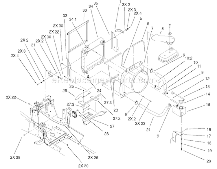 Page Y Diagram and Parts List for 73580 210000001-210999999 - 2001 Toro Lawn Tractor