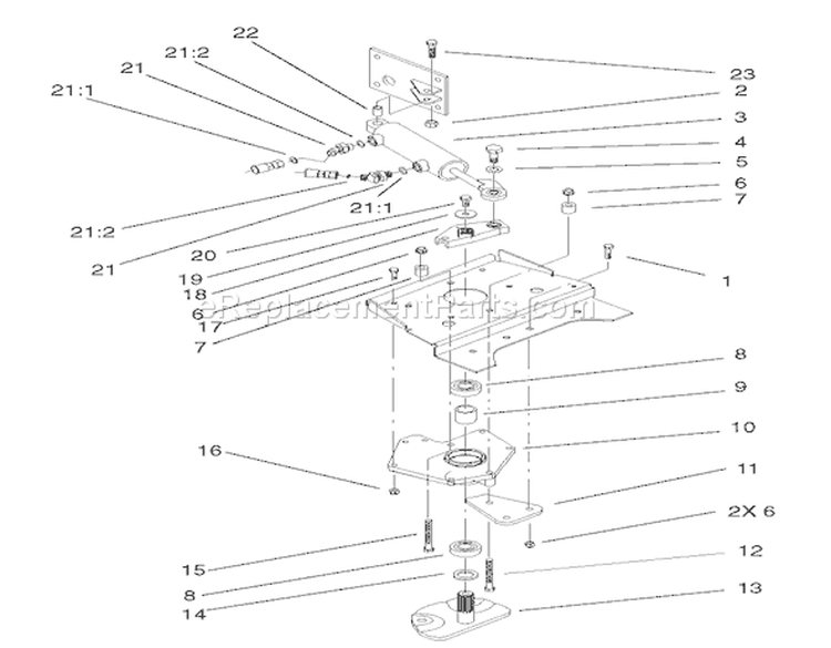 Power Steering Lower Assembly Diagram and Parts List for 73580 210000001-210999999 - 2001 Toro Lawn Tractor