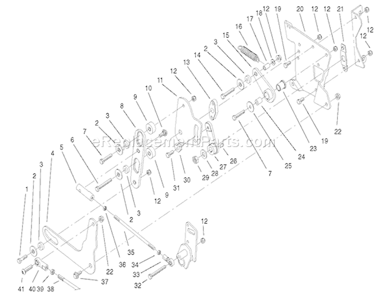 Smart Turn Rear Assembly Diagram and Parts List for 73580 210000001-210999999 - 2001 Toro Lawn Tractor