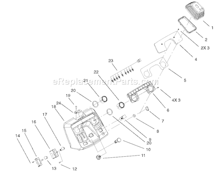 Dash Assembly Diagram and Parts List for 73580 210000001-210999999 - 2001 Toro Lawn Tractor