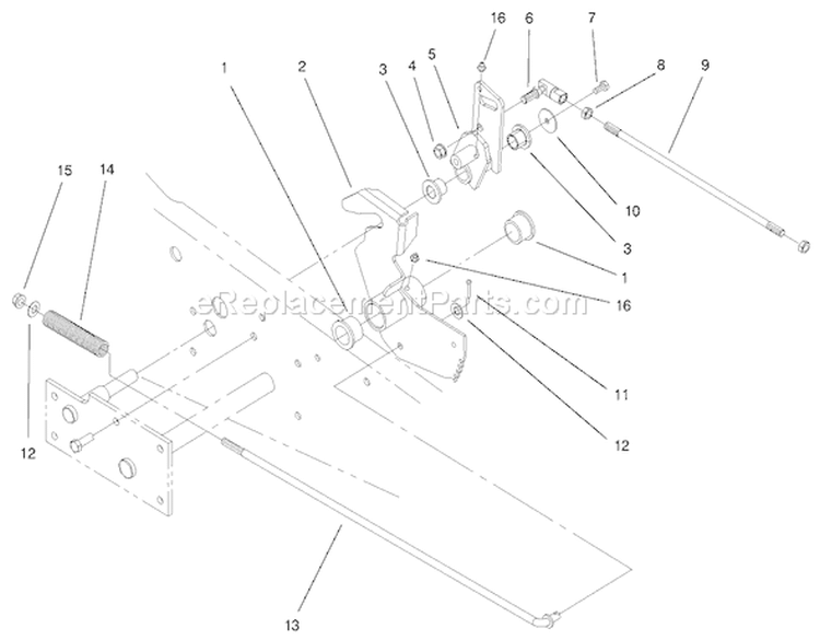 Lower Parking Brake Assembly Diagram and Parts List for 73580 9900001-9999999 - 1999 Toro Lawn Tractor