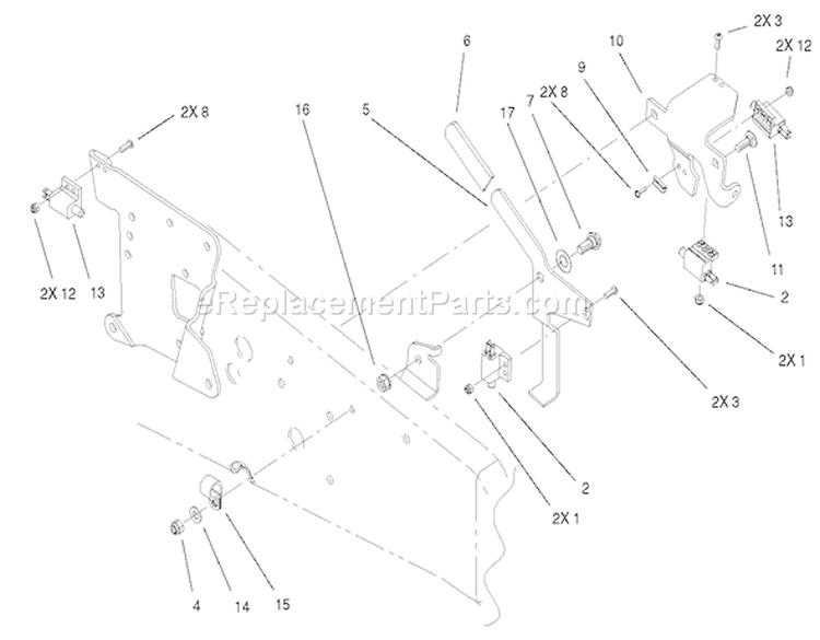 Parking Brake Upper Assembly Diagram and Parts List for 73590 210000001-210999999 - 2001 Toro Lawn Tractor
