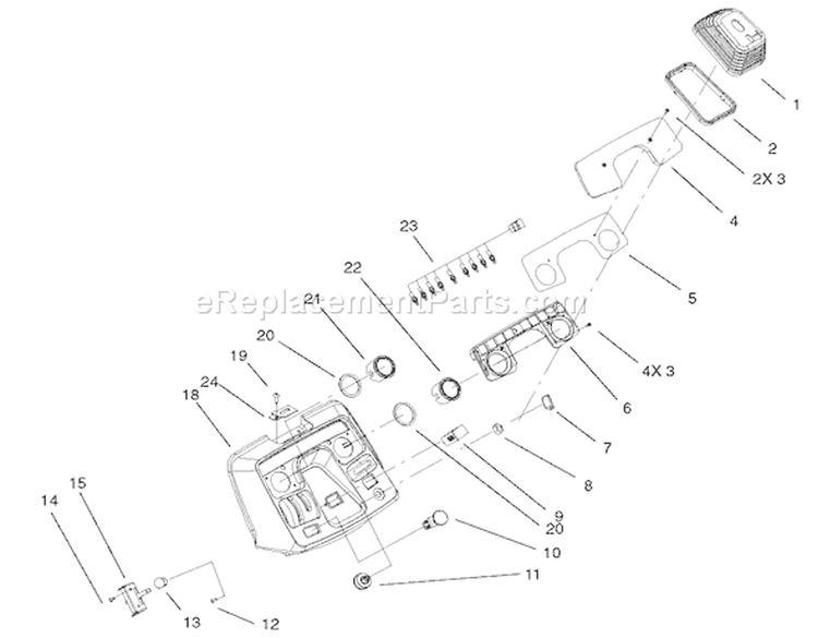 Dash Assembly Diagram and Parts List for 73590 210000001-210999999 - 2001 Toro Lawn Tractor