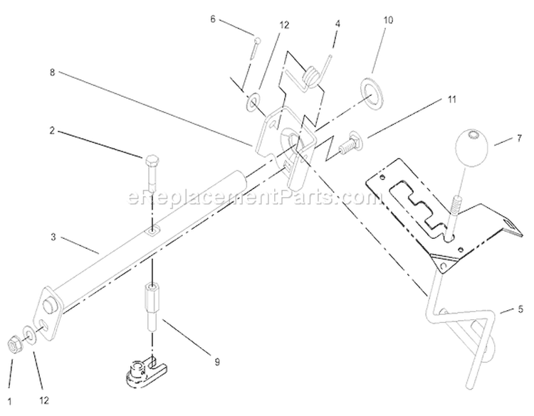 Hi-Lo Shift Assembly Diagram and Parts List for 73590 230000001-230999999 - 2003 Toro Lawn Tractor