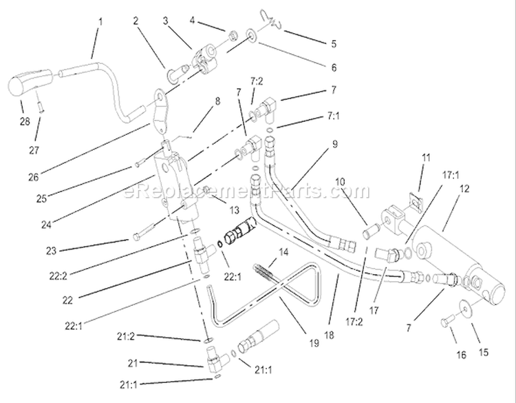 Hydro Lift Upper Assembly Diagram and Parts List for 73590 230000001-230999999 - 2003 Toro Lawn Tractor