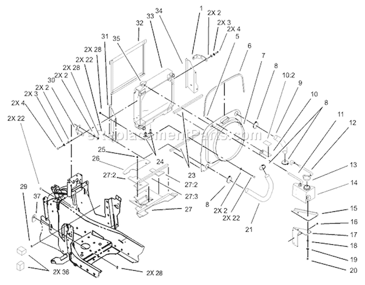 Page S Diagram and Parts List for 73590 230000001-230999999 - 2003 Toro Lawn Tractor