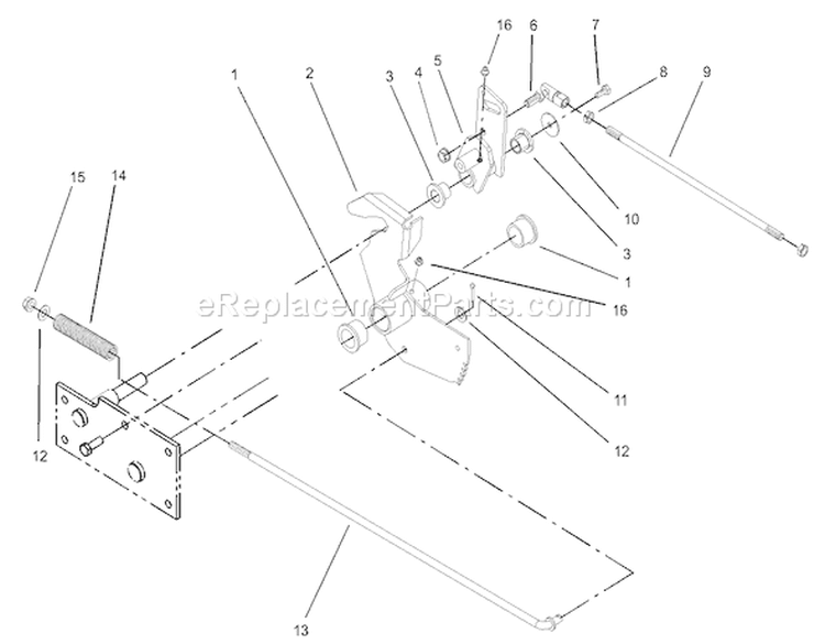 Parking Brake Lower Assembly Diagram and Parts List for 73590 230000001-230999999 - 2003 Toro Lawn Tractor