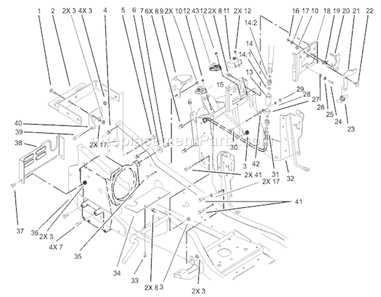 Steering Tower and Fuel Tank Diagram and Parts List for 73590 230000001-230999999 - 2003 Toro Lawn Tractor