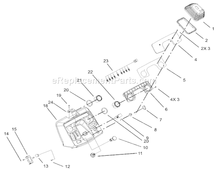 Dash Assembly Diagram and Parts List for 73590 230000001-230999999 - 2003 Toro Lawn Tractor
