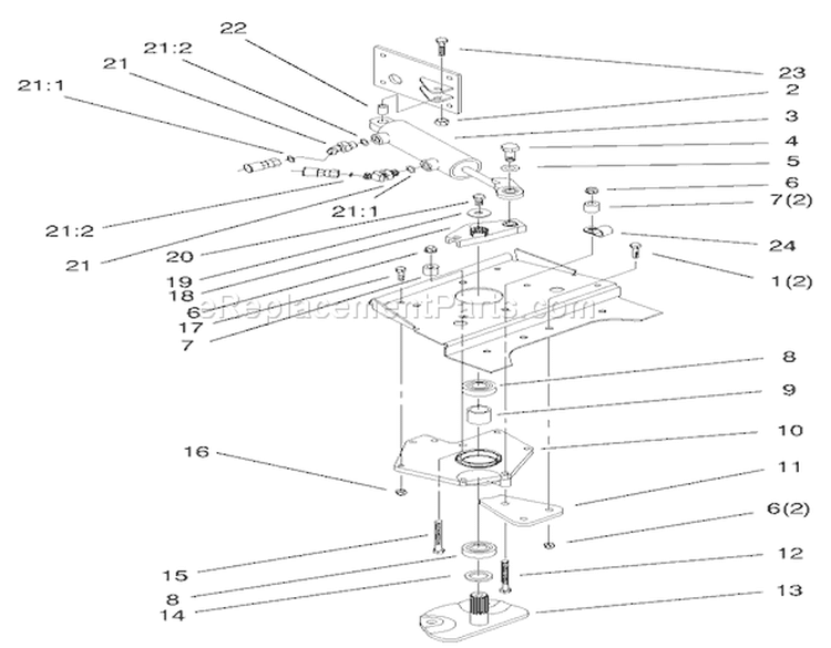 Power Steering Lower Assembly Diagram and Parts List for 73552 9900001-9999999 - 1999 Toro Lawn Tractor