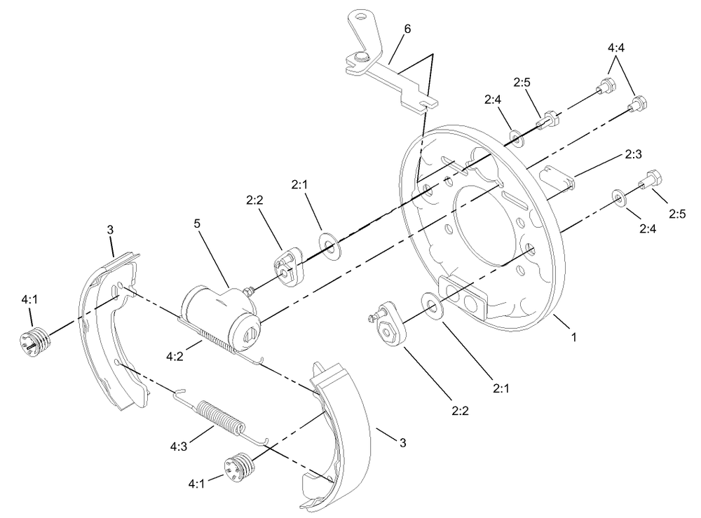 Right Hand Brake Assembly No. 104-6806 Diagram and Parts List for 12004 230000001 - 230999999 Toro Lawn Tractor