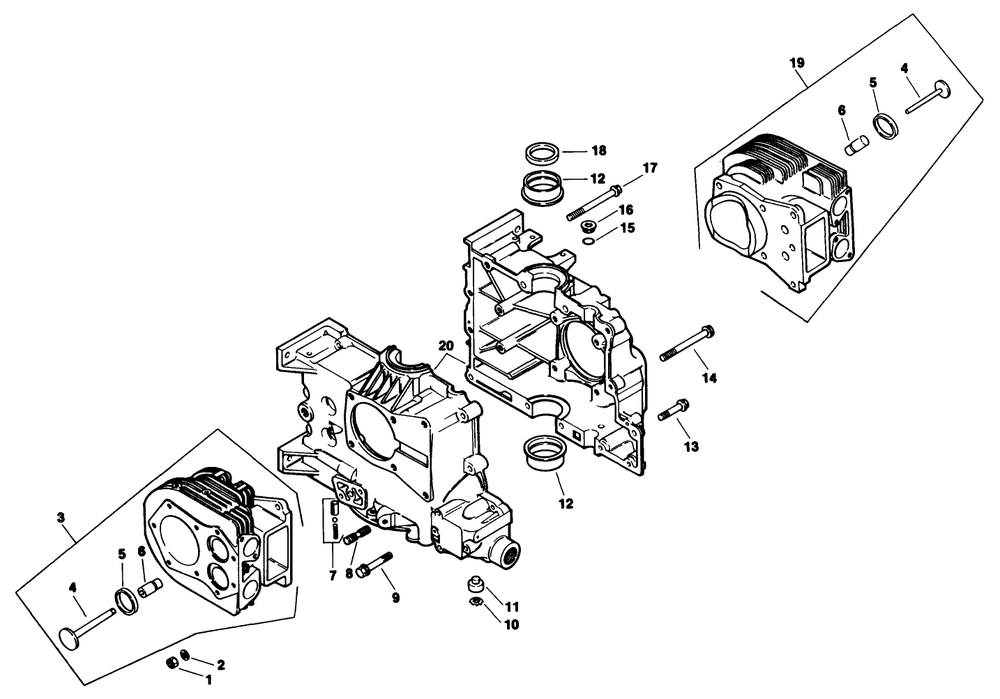 Crankcase-Engine Model No. Mv16s-Type 56519 Diagram and Parts List for 30180 390001 - 399999 Toro Lawn Tractor Accessories