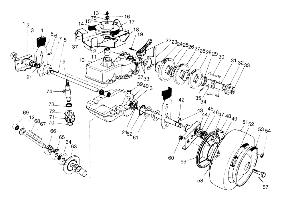 Gear Case Assembly Diagram and Parts List for 22151 5900001 - 5999999 Toro Lawn Mower