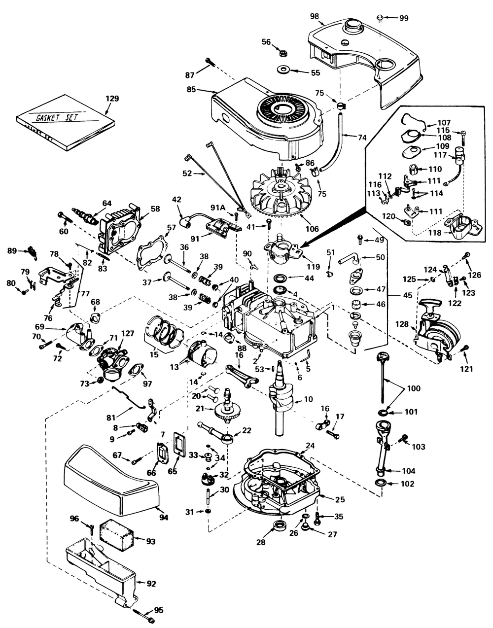 Engine Tecumseh Model No. Tnt 100-10063c Diagram and Parts List for 20810 9000001 - 9999999 Toro Lawn Mower