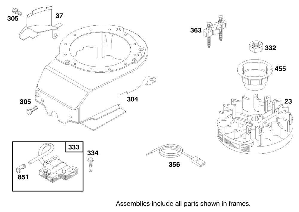 Engine Briggs & Stratton Model 12h802-0658-01 Diagram and Parts List for 20470 7900001 - 7999999 Toro Lawn Mower