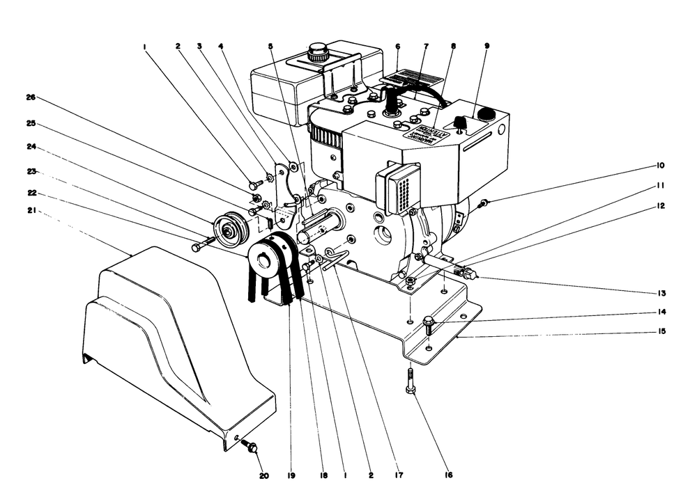 Engine Assembly (Model No. 38050) Diagram and Parts List for 38050 9000001 - 9999999 Toro Snow Blower